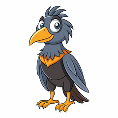 vector illustration of a crow bird