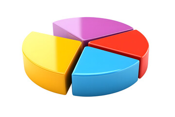 Obraz premium 3D Colorful Pie Chart Icon