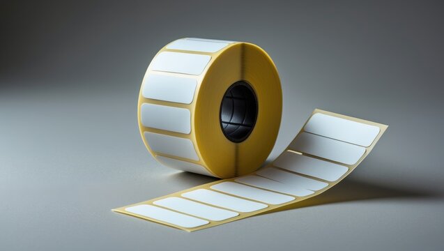 Blank sticky label roll designed for thermal transfer printing.