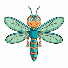 vector illustration of a cartoon firefly