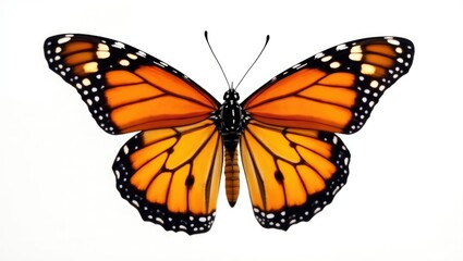 Fototapeta premium Stunning monarch butterfly isolated against a white background