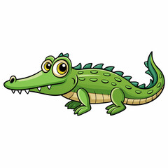 vector illustration of cartoon gharial