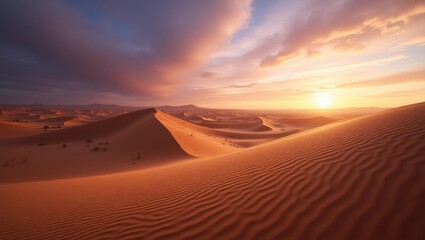 Stunning sand dunes located in the desert.