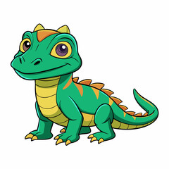 vector illustration of cartoon komodo  dragon