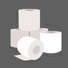 Stack of toilet.Deficit of toilet paper