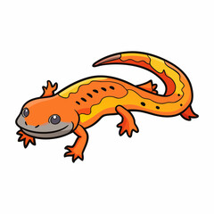 vector illustration of a cartoon newt