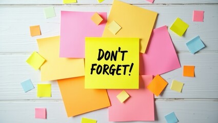 Meeting reminder note on paper with the message "Don't forget!"