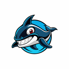 whale cartoon isolated on white