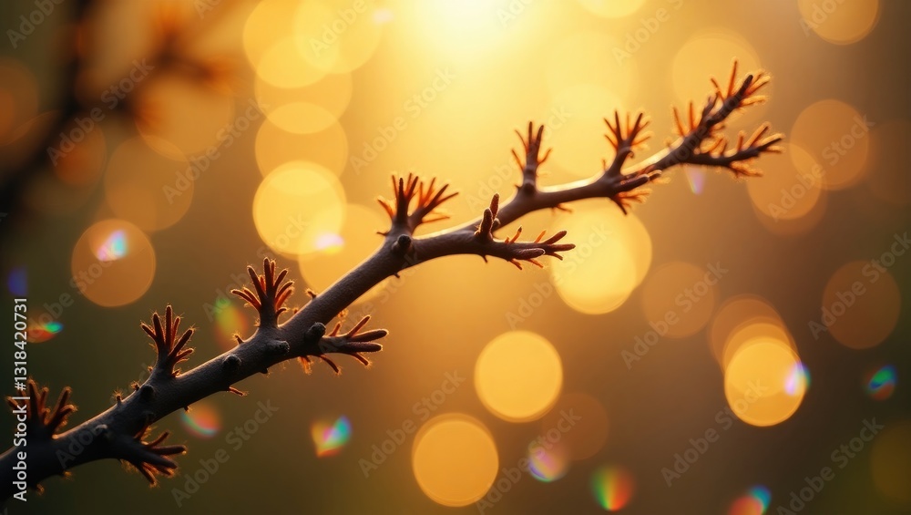 Aufkleber An abstract arrangement of sparkling bokeh lights featuring colorful prism effects and blurred shapes, producing a dreamy backdrop.