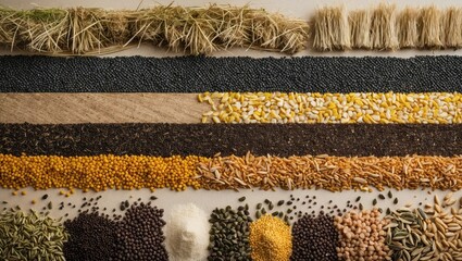 Various kinds of animal feed for backdrop.