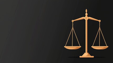 Upholding Justice, Championing Equality, and Embracing Moral Integrity Symbolic scales representing justice and balance on a dark background.