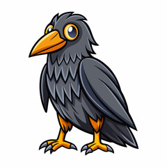 raven cartoon waving hand