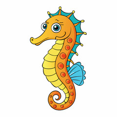 vector image of a seahorse