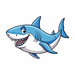 shark cartoon isolated on white