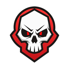 Skull emblem mascot vector logo illustration