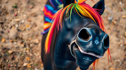 Closeup of horse face
