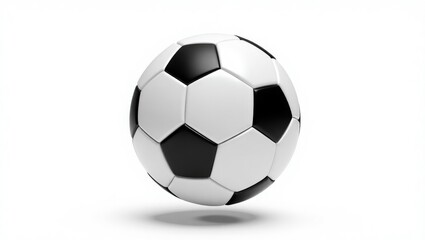 Fototapeta premium Football ball floating alone on a white background. Clipping path.