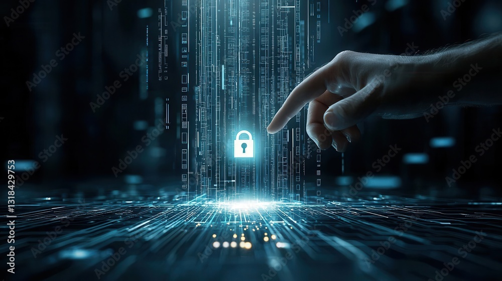 Poster this striking digital visualization depicts the cutting edge world of cloud based cybersecurity and 