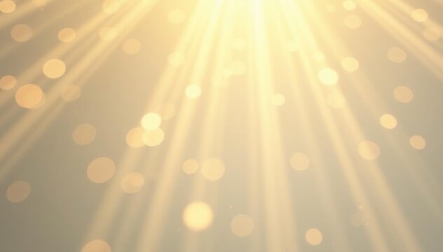 Creamy white background with bokeh sunbeams and rays, light, rays