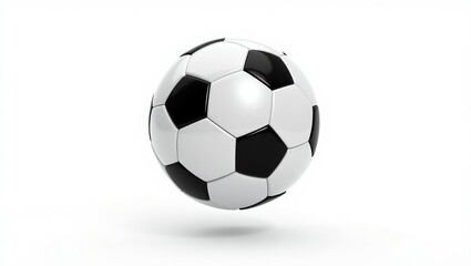 Fototapeta premium Football ball hovering isolated on a white background. Clipping path.