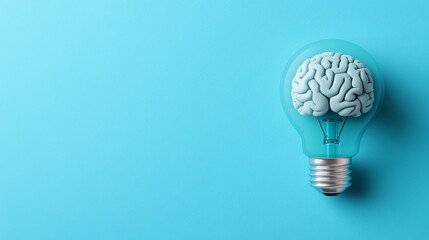 An illustration of a brain and light bulb symbolizing a creative idea, featuring technological elements like circuit patterns and digital interfaces in the design