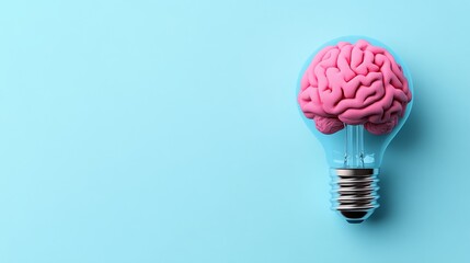 A creative idea depicted through a brain and light bulb illustration, incorporating technological details such as circuit patterns and digital interfaces