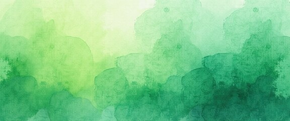 Obraz premium Green Watercolor Wash Background with Textured Paper Effect