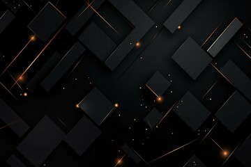 Black flat geometric background with mixed kinetic style