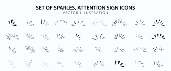 Pop line frame comic anime effect healine mark, suprise doodle emotions isolated on white background. Attention sign, notice or sparles. Pop line frame comic anime effect healine mark, suprise doodle