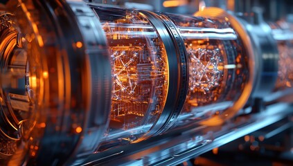 Conceptual visualization centers on advanced quantum computing.