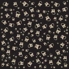 Seamless Pattern with Colorful Monkey Silhouettes on Soft Background