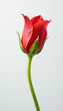 Single flower bud isolated on white background, single bloom, unique shape, closed shape