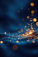 Sparkling blue and gold sparkles on a dark and luxurious background, sparkly, sparkles