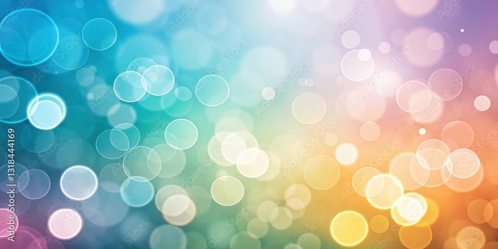Aufkleber Abstract Bokeh Background with Gradient Colors and Soft, Round Shapes in a Shimmering and Ethereal Design