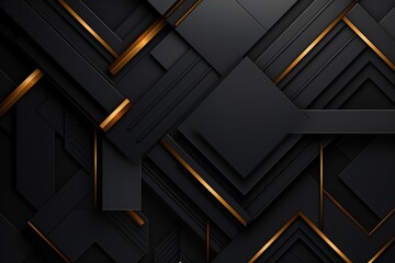 Black flat geometric background with mixed kinetic style