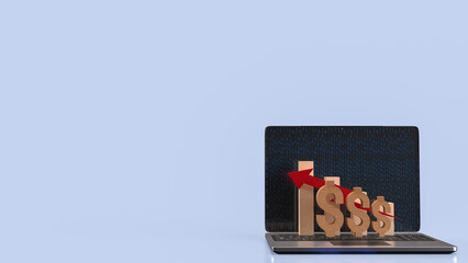 The Notebook and Dollar symbol for Business concept 3d Rendering..