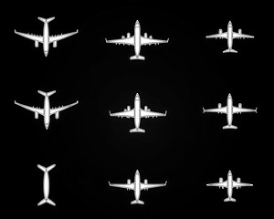 Obraz premium Nine planes overhead, night sky