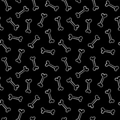 Naklejka premium Bone pattern background. Bones seamless pattern background. Bone skeleton pattern background. 