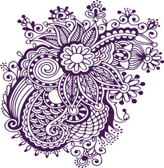 Beautiful flower art and mandala vector design