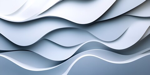 Obraz premium Abstract Curved Waves in Soft Blue Tones Creating Fluid Background Design