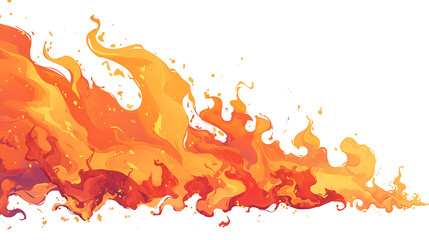 Obraz premium Dynamic Flames with Intense Fire and Heat Waves in white & transparent