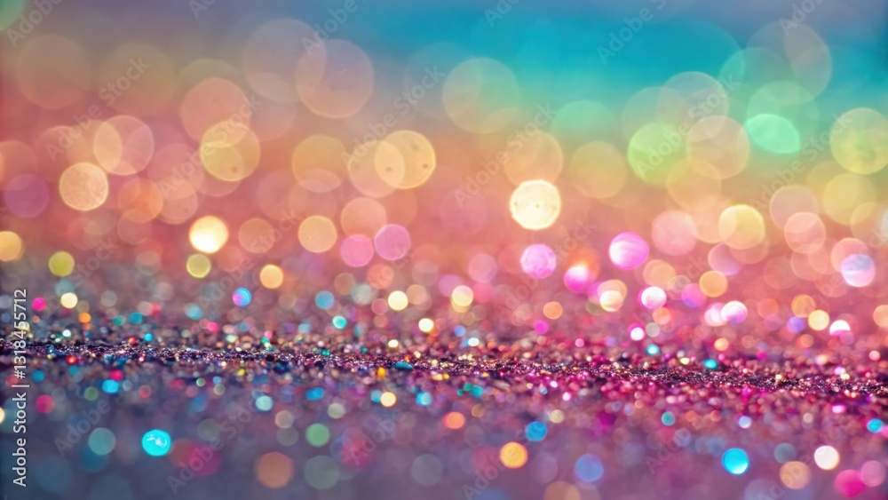 Poster a mesmerizing and vibrant bokeh backdrop with shimmering glitter, reminiscent of festive lights and 