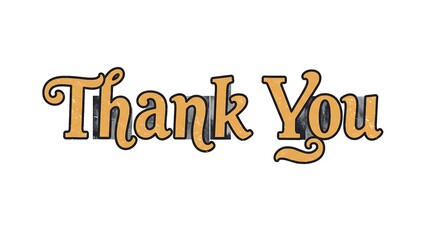 Naklejka premium Vintage-inspired typography 'Thank You' with a distressed texture on white