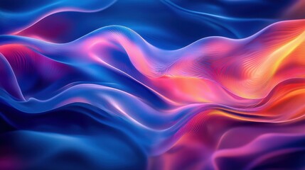 Obraz premium 80s & 90s Inspired Abstract Art Background with Blurred Blue Gradient Texture, Blur and Noise Effect, Holographic Grain, Retro Vibe, Soft Digital Grain, Vintage Nostalgia