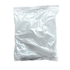 Fototapeta premium Transparent Plastic Bag with Wrinkles and Zip Lock in white & transparent