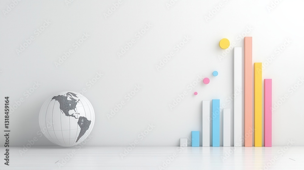 Poster sophisticated 3d rendered digital concept of an infographic displaying various business data analyti