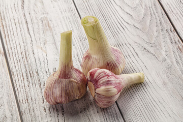 Young garlic heap for cooking