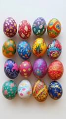 Easter eggs with various patterns 