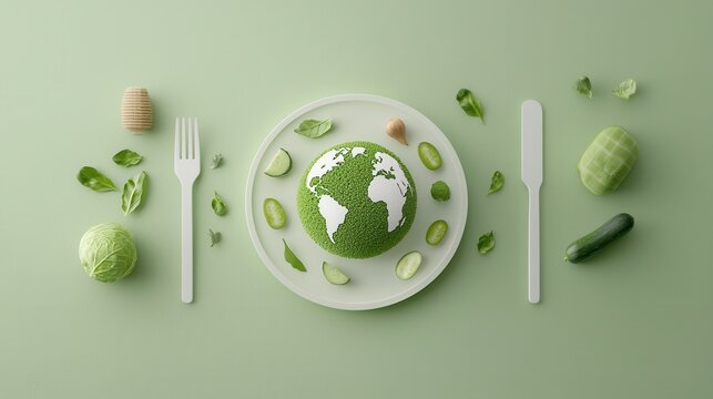 Striking digital artwork depicting a sustainable and vibrant Planet Earth showcasing the importance of environmental protection eco friendly living and a holistic approach to a healthy