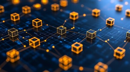 A detailed holographic network with dynamic glowing circuit paths over a dark modern surface.